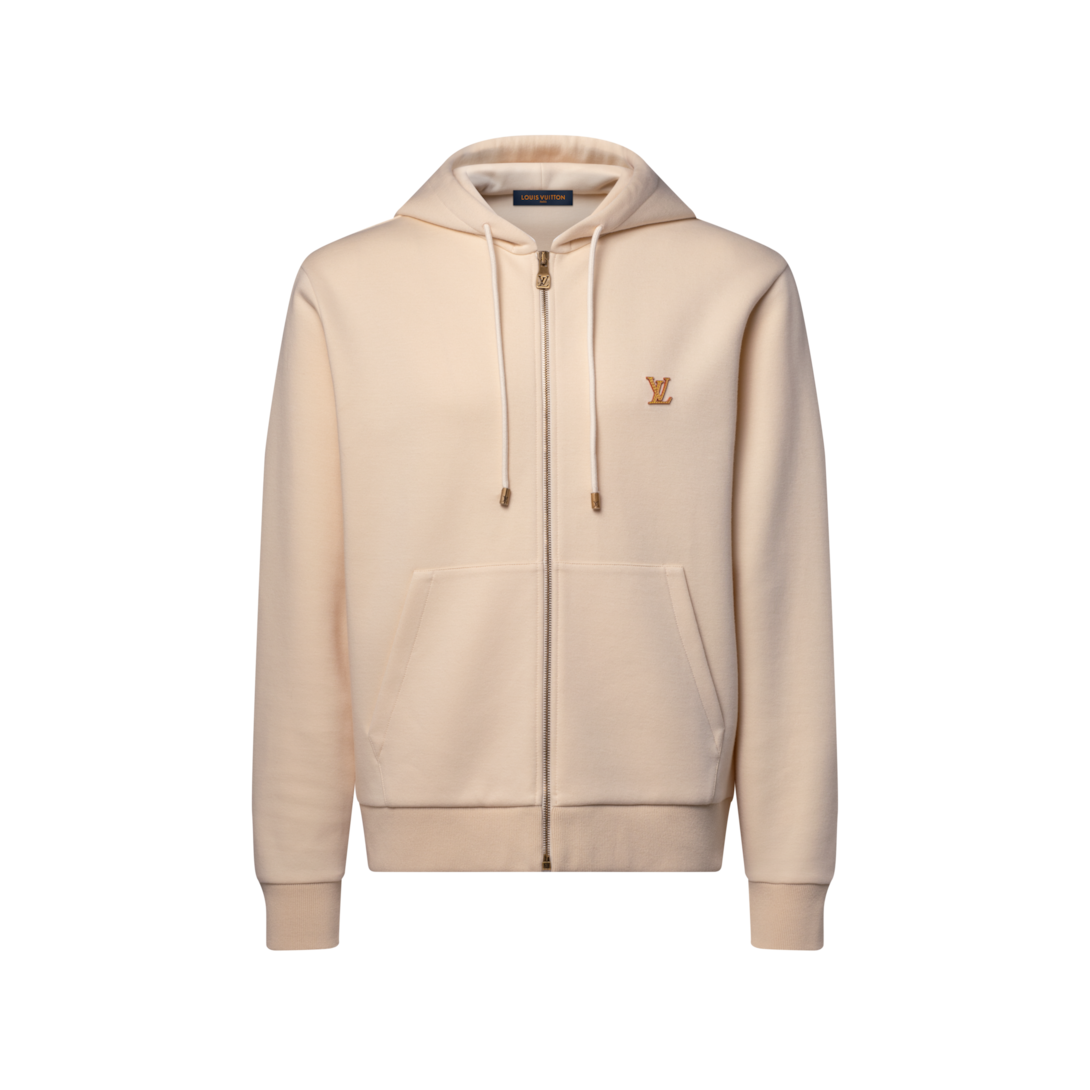 LV Signature Zipped Hoodie - Luxury Ready to Wear - 1AK7K9 Beige